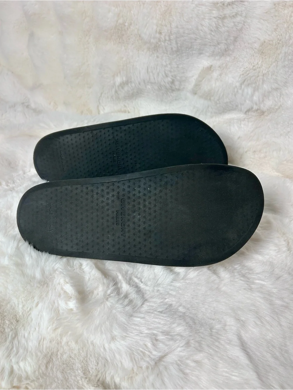 Givenchy Paris Black Logo Rubber Slides Sandals Size 43